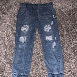 Denim joggers